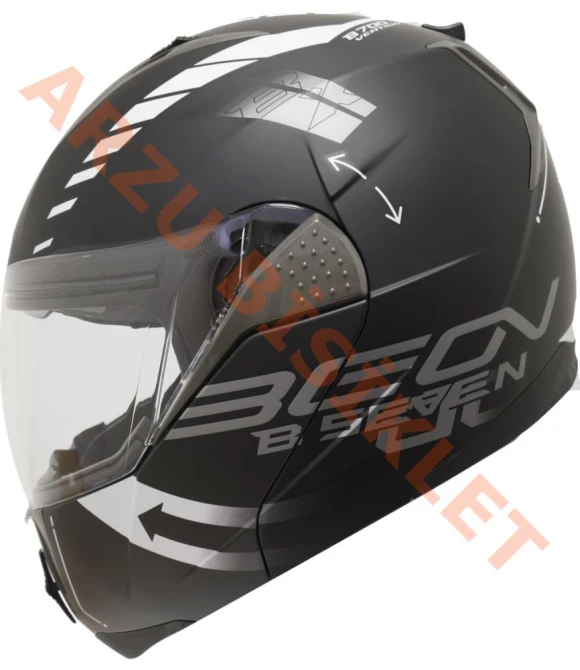 BEON- ÇENE AÇILIR VİZÖRLÜ KASK [B700] [SİYAH - BEYAZ] [VERTİGO] [S]-57821