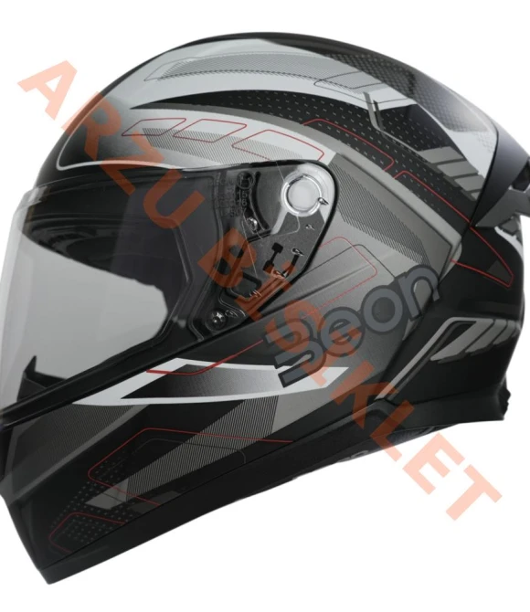 BEON- KAPALI KASK [FULL FACE] [B507] [SİYAH-BEYAZ-GRİ] [XXL]-66077