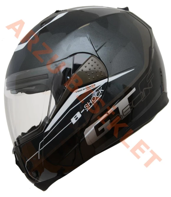 BEON- ÇENE AÇILIR VİZÖRLÜ KASK [B700] [GRİ-SİYAH] [B-SHOCK] [S]-54798