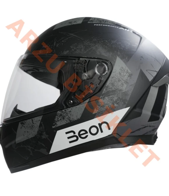 BEON- KAPALI KASK [FULL FACE] [B507] [SİYAH-GRİ] [L]-66083