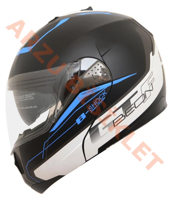 BEON- ÇENE AÇILIR VİZÖRLÜ KASK [B700] [SİYAH-MAVİ] [B-SHOCK] [M]-54841