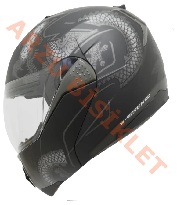 BEON- ÇENE AÇILIR VİZÖRLÜ KASK [B700] [EJDERHA DESEN] [L]-57827