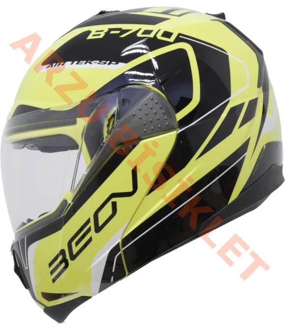 BEON- ÇENE AÇILIR VİZÖRLÜ KASK [B700] [SARI-SİYAH] [AIR TEK] [S]-57853