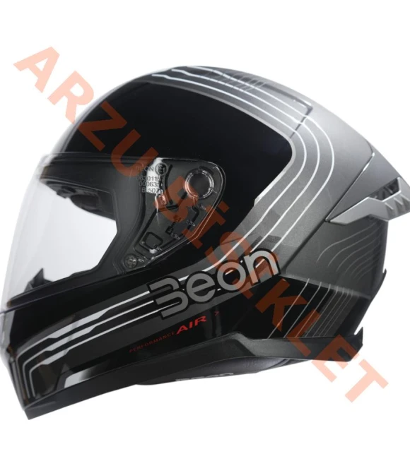 BEON- KAPALI KASK [FULL FACE] [B507] [GRİ-SİYAH] [M]-66086