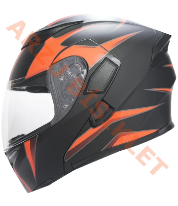 KC-ÇENE AÇILIR KASK [KC902] SİYAH - KIRMIZI [S] E BELGELİ-66000