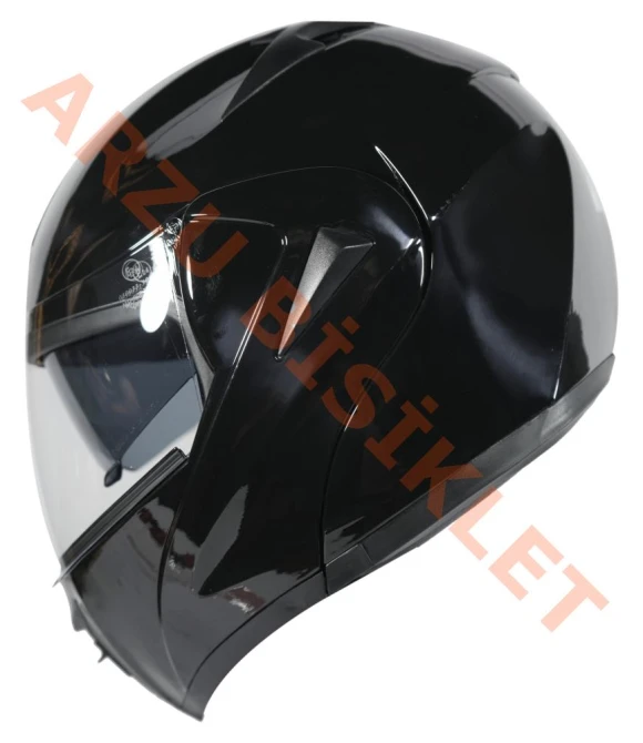 VRT - ÇENE AÇILIR VİZÖRLÜ KASK -PARLAK SİYAH-L BEDEN-56587